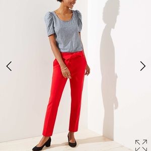 ❤️Red PETITE Slim Tie Waist Pants